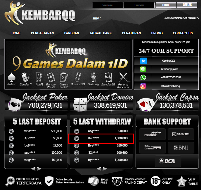 JACKPOT BERMAIN BANDARQ DI KEMBARQQ