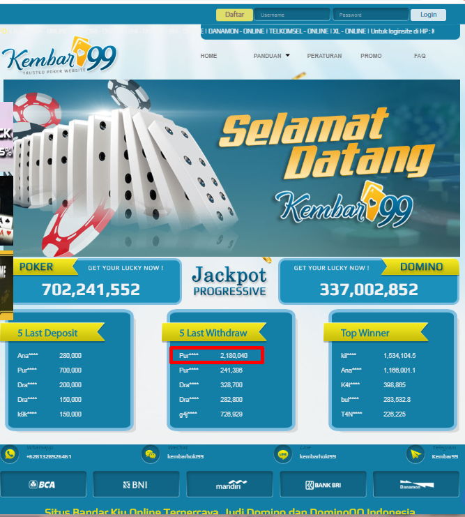 JACKPOT DOMINO99 DI KEMBARPRO99.NET